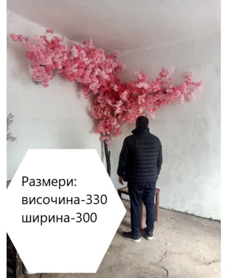 Голямо Изкуствено дърво ъглово за стена и фасада 300х330см