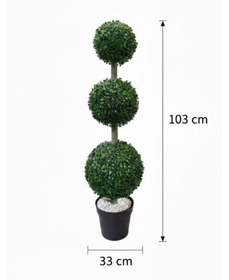 Изкуствено дърво декорация в саксия Сфери 103/33 см