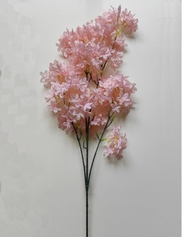 Изкуствена клонка Люляк цвят розов 100см