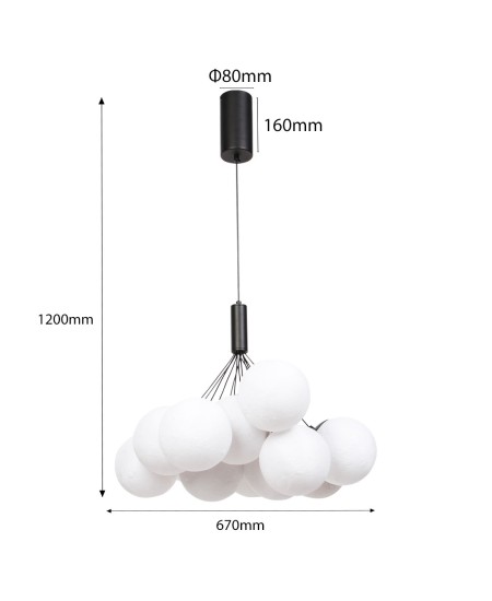 LED полилей сфери 67х67х120см