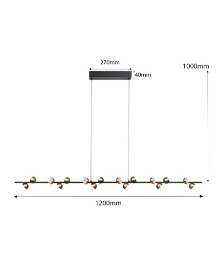 LED висящ полилей 120х100см
