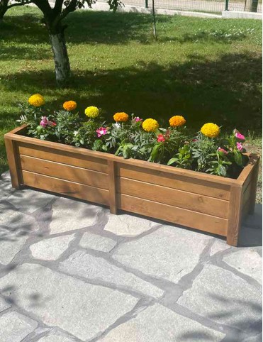 Дървени големи кашпи за цветя 120x30x30 см