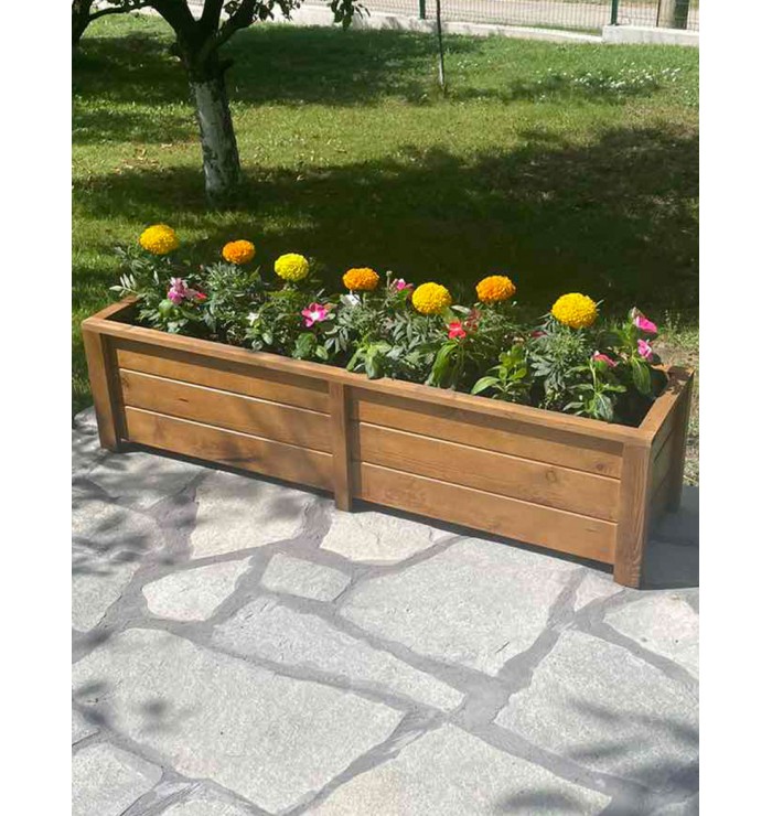 Дървени големи кашпи за цветя 120x30x30 см