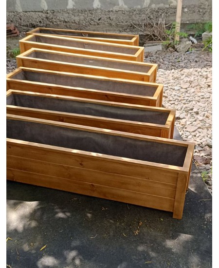 Дървени големи кашпи за цветя 120x30x30 см
