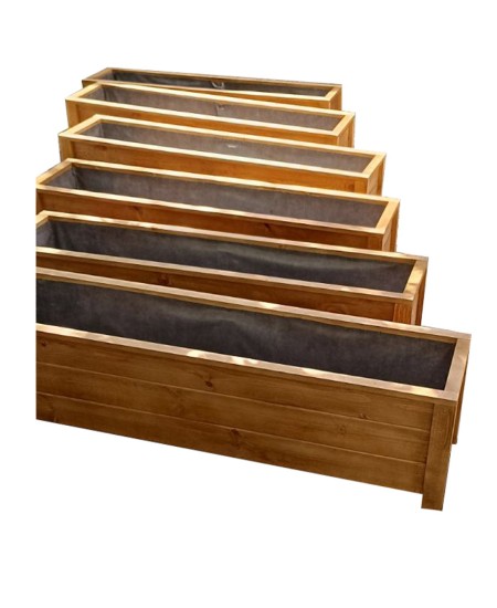 Дървени големи кашпи за цветя 120x30x30 см