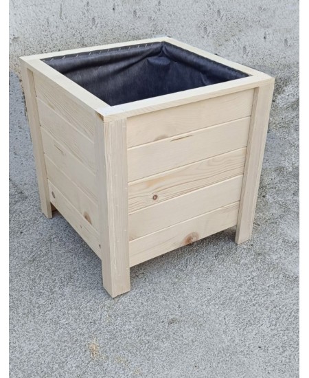Дървени големи кашпи ръчна изработка 50x50x50см 