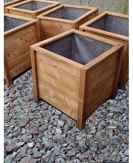 Дървени големи кашпи ръчна изработка 50x50x50см 