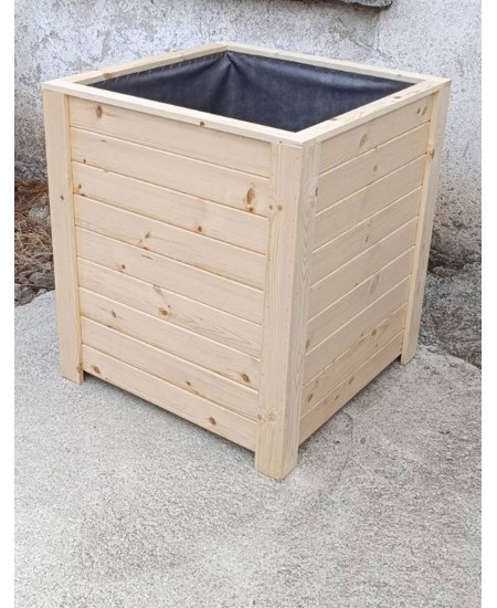 Дървени големи кашпи ръчна изработка 50x50x50см 