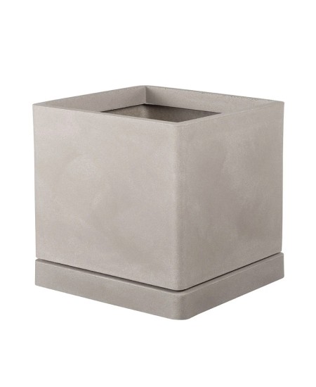 Квадратна кашпа с подложка Decor различни цветове 40х40x40см