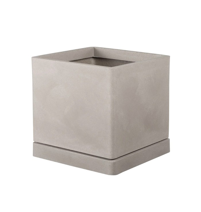 Квадратна кашпа с подложка Decor различни цветове 40х40x40см