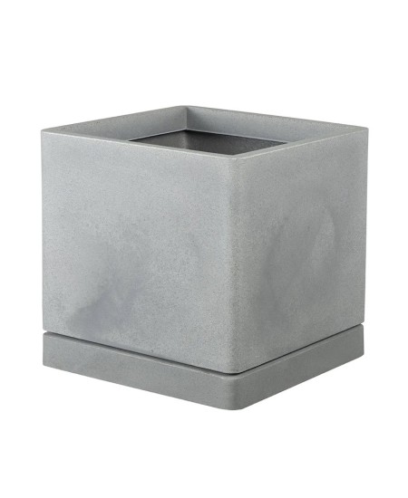Квадратна кашпа с подложка Decor различни цветове 40х40x40см