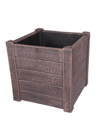 Квадратна кашпа TИК медено кафяво 40x40x40 см
