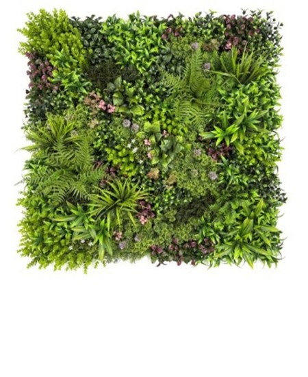 Изкуствео зелено пано Разнообразна растителност есенни нюанси 100х100 см